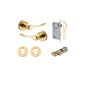 Iver Stirling Door Lever Round Rose Concealed Fix Pair, Passage Kit, Privacy Kit , Entrance Kit with High Security Lock - Polished Brass