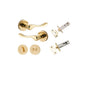 Iver Stirling Door Lever Round Rose Concealed Fix Pair, Passage Kit, Privacy Kit , Entrance Kit with High Security Lock - Polished Brass
