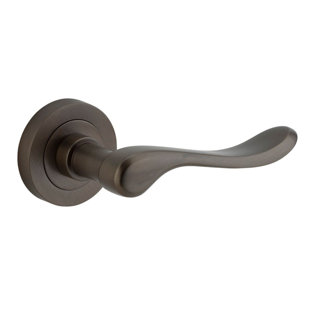 Iver Stirling Door Lever Round Rose Concealed Fix Pair, Passage Kit, Privacy Kit , Entrance Kit with High Security Lock - Signature Brass