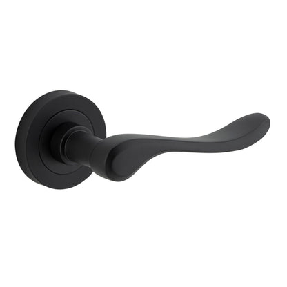 Iver Stirling Door Lever Round Rose Concealed Fix Pair, Passage Kit, Privacy Kit , Entrance Kit with High Security Lock - Matt Black