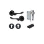 Iver Stirling Door Lever Round Rose Concealed Fix Pair, Passage Kit, Privacy Kit , Entrance Kit with High Security Lock - Matt Black