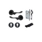 Iver Stirling Door Lever Round Rose Concealed Fix Pair, Passage Kit, Privacy Kit , Entrance Kit with High Security Lock - Matt Black