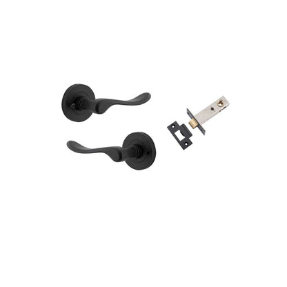 Iver Stirling Door Lever Round Rose Concealed Fix Pair, Passage Kit, Privacy Kit , Entrance Kit with High Security Lock - Matt Black
