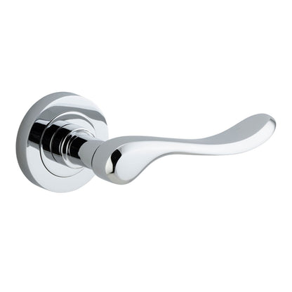 Iver Stirling Door Lever Round Rose Concealed Fix Pair, Passage Kit, Privacy Kit , Entrance Kit with High Security Lock - Polished Chrome