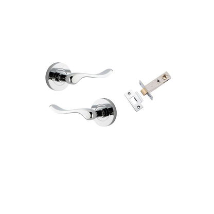 Iver Stirling Door Lever Round Rose Concealed Fix Pair, Passage Kit, Privacy Kit , Entrance Kit with High Security Lock - Polished Chrome