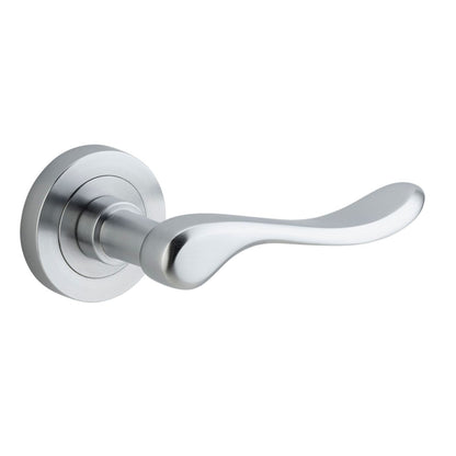 Iver Stirling Door Lever Round Rose Concealed Fix Pair, Passage Kit, Privacy Kit , Entrance Kit with High Security Lock - Brushed Chrome