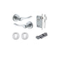 Iver Stirling Door Lever Round Rose Concealed Fix Pair, Passage Kit, Privacy Kit , Entrance Kit with High Security Lock - Brushed Chrome