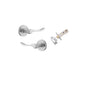 Iver Stirling Door Lever Round Rose Concealed Fix Pair, Passage Kit, Privacy Kit , Entrance Kit with High Security Lock - Brushed Chrome