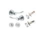 Iver Stirling Door Lever Round Rose Concealed Fix Pair, Passage Kit, Privacy Kit , Entrance Kit with High Security Lock - Brushed Chrome
