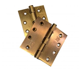 Lohala Hinge Stainless Steel 316 ,100mm x 100mm x 3.0mm & 100mm x 75mm x 3.0mm ,100mm x 100mm x 2.5mm & 100mm x 75mm x 2.5mm Fixed Pin Heavy Duty Button Tipped ,Hinge Heat Treated Bronze
