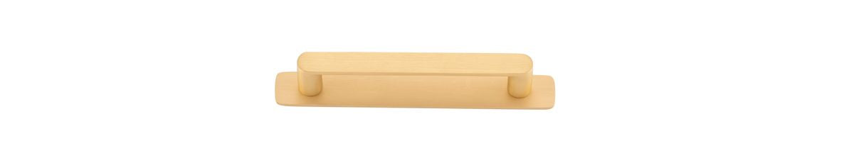Iver Osaka Cabinet Pull Centre to Centre 96mm,128mm,160mm, 256mm Brushed Brass - With Backplate & No Backplate