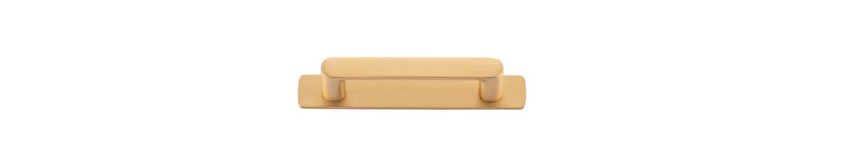 Iver Osaka Cabinet Pull Centre to Centre 96mm,128mm,160mm, 256mm Brushed Brass - With Backplate & No Backplate