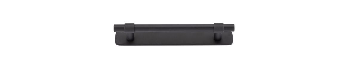 Iver Helsinki Cabinet Pull Centre to Centre 96mm,128mm,160mm, 256mm Matt Black - With Backplate & No Backplate