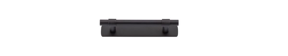 Iver Helsinki Cabinet Pull Centre to Centre 96mm,128mm,160mm, 256mm Matt Black - With Backplate & No Backplate