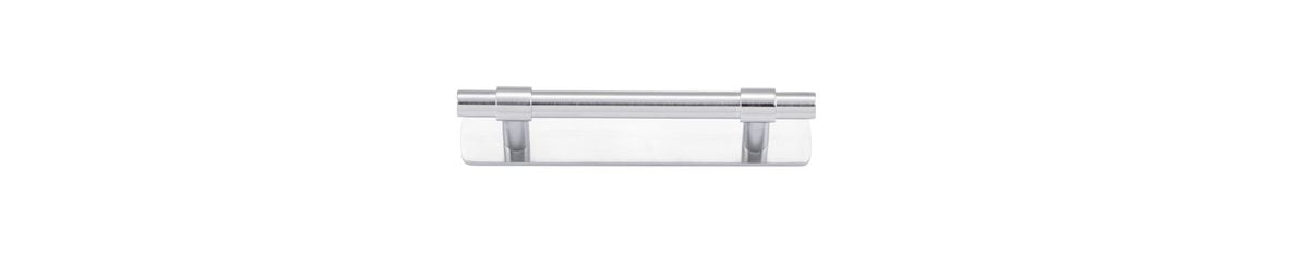 Iver Helsinki Cabinet Pull Centre to Centre 96mm,128mm,160mm, 256mm Brushed Chrome - With Backplate & No Backplate