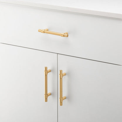 Iver Helsinki Cabinet Pull Centre to Centre 96mm,128mm,160mm, 256mm Brushed Brass - With Backplate & No Backplate