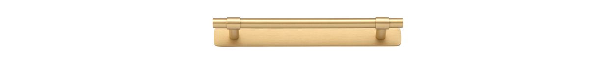 Iver Helsinki Cabinet Pull Centre to Centre 96mm,128mm,160mm, 256mm Brushed Brass - With Backplate & No Backplate