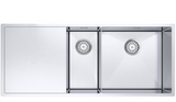 BURNS & FERALL  DBL BOWL HAND MADE, 470 x 420 x 210 & 255 x 420 x 180 LEFT HAND / RIGHT HAND STAINLESS STEEL