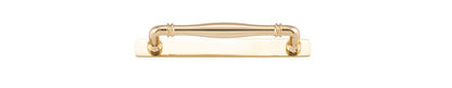 Iver Sarlat Cabinet Pull Centre to Centre 128mm,160mm,256mm, 320mm,450mm Polished Brass - With Backplate & No Backplate