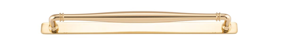Iver Sarlat Cabinet Pull Centre to Centre 128mm,160mm,256mm, 320mm,450mm Polished Brass - With Backplate & No Backplate