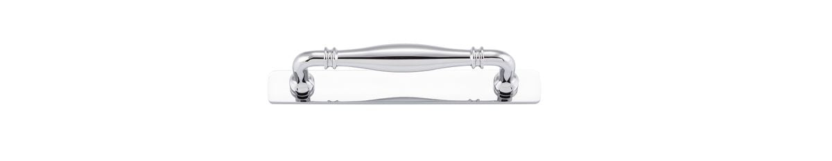 Iver Sarlat Cabinet Pull Centre to Centre 128mm,160mm,256mm, 320mm,450mm Polished Chrome- With Backplate & No Backplate