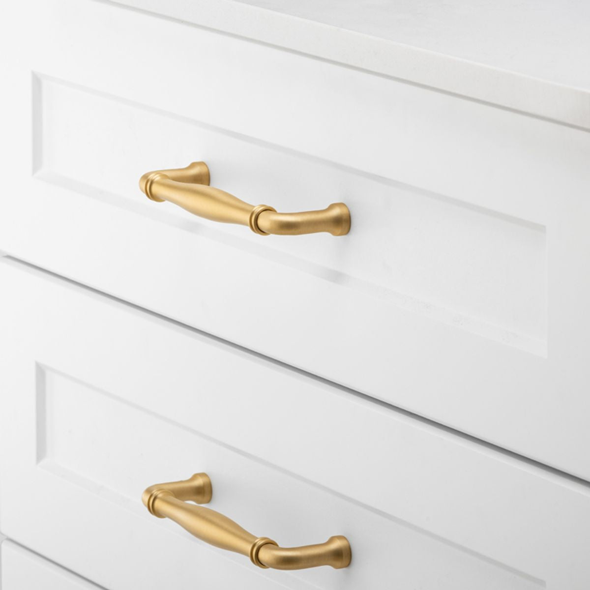 Iver Sarlat Cabinet Pull Centre to Centre 128mm,160mm, 256mm,320mm,450mm Brushed Brass - With Backplate & No Backplate