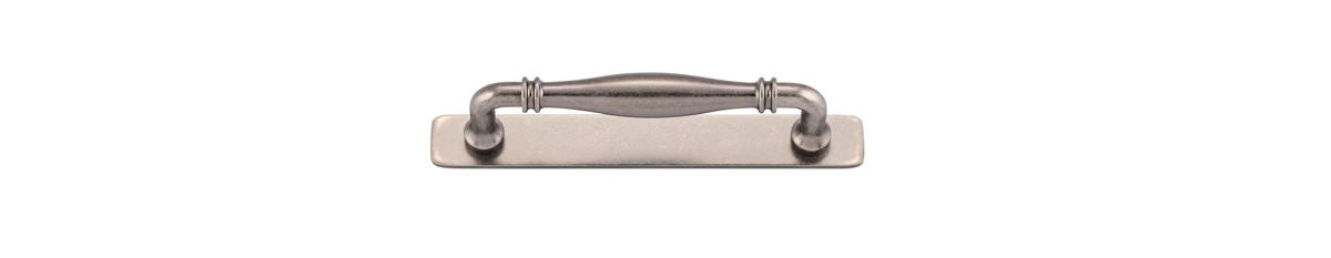 Iver Sarlat Cabinet Pull Centre to Centre 128mm,160mm,256mm, 320mm,450mm Distressed Nickel- With Backplate & No Backplate
