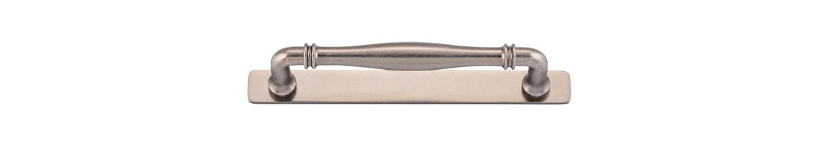 Iver Sarlat Cabinet Pull Centre to Centre 128mm,160mm,256mm, 320mm,450mm Distressed Nickel- With Backplate & No Backplate