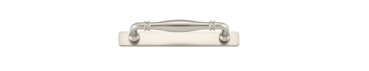 Iver Sarlat Cabinet Pull Centre to Centre 128mm,160mm,256mm, 320mm,450mm Satin Nickel - With Backplate & No Backplate