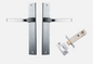 Iver Annecy Door Lever 12208 Rectangular Backplate Brushed Chrome - Passage ,Privacy & Entrance