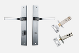 Iver Annecy Door Lever 12208 Rectangular Backplate Brushed Chrome - Passage ,Privacy & Entrance