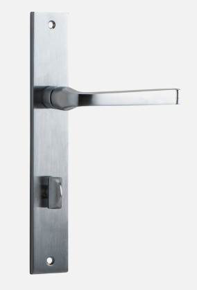Iver Annecy Door Lever 12208 Rectangular Backplate Brushed Chrome - Passage ,Privacy & Entrance