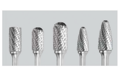 Trucut Heavy Duty Alpha 5 Piece Tungsten Carbide Burr set Aluminium 1/4" Shank & 1/4" Shank - 1/2" Flute