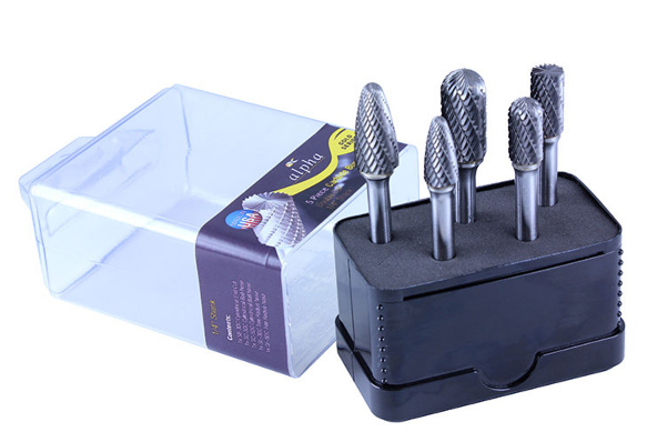 Trucut Heavy Duty Alpha 5 Piece Tungsten Carbide Burr set Aluminium 1/4" Shank & 1/4" Shank - 1/2" Flute