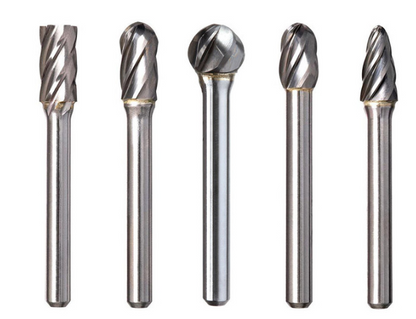 Trucut Heavy Duty Alpha 5 Piece Tungsten Carbide Burr set Aluminium 1/4" Shank & 1/4" Shank - 1/2" Flute