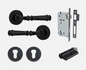 Iver Verona Door Lever 0313 Round Rose Matt Black - Passage ,Privacy & Entrance