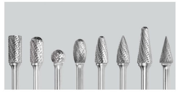 Trucut Heavy Duty Alpha 8 Piece & 9 Piece Tungsten Carbide Burr set 1/4" Shank & 1/8" Shank - 1/2" Flute and 1/4" Flute