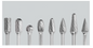Trucut Heavy Duty Alpha 8 Piece & 9 Piece Tungsten Carbide Burr set 1/4" Shank & 1/8" Shank - 1/2" Flute and 1/4" Flute