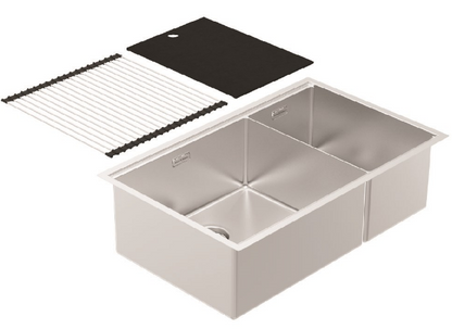 BURNS & FERALL PREP-CENTRE DOUBLE  BOWL 450 + 247 LEFT / RIGHT - INCL ROLLERMAT & FIBRE-ROCK