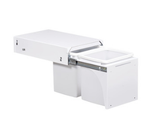 Hideaway Waste Bin ,Hideaway Soft-Close Range , 2 x 15Litres Bucket Door Pull Width 367mm x Height 625mm  x Depth 520mm -Arctic White - ( Available in 3 Sizes : 1 x 40Ltr ,1 x 50Ltr ,2 x 15Ltr  )