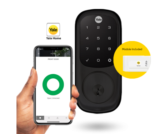 YALE ASSURE KEYED SMART-READY LOCK WITH APEX - L142 x 600MM ENTRANCE SET MATT BLACK & SATIN NICKEL