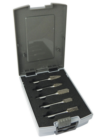 Trucut Heavy Duty TUFF 5 Piece Carbide Burr Set Aluminium Cut 1/4" Shank & 6mm shank