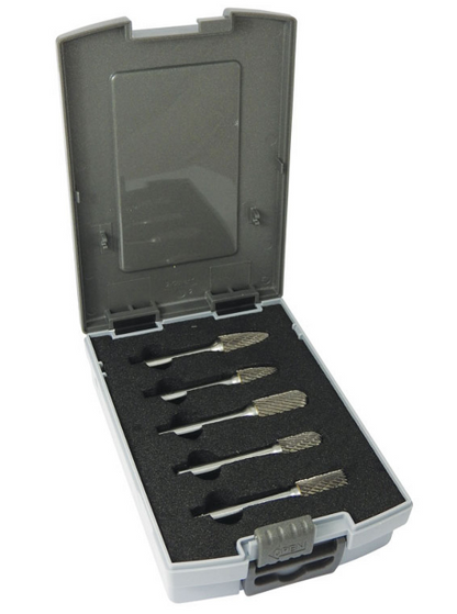 Trucut Heavy Duty TUFF 5 Piece Carbide Burr Set Aluminium Cut 1/4" Shank & 6mm shank