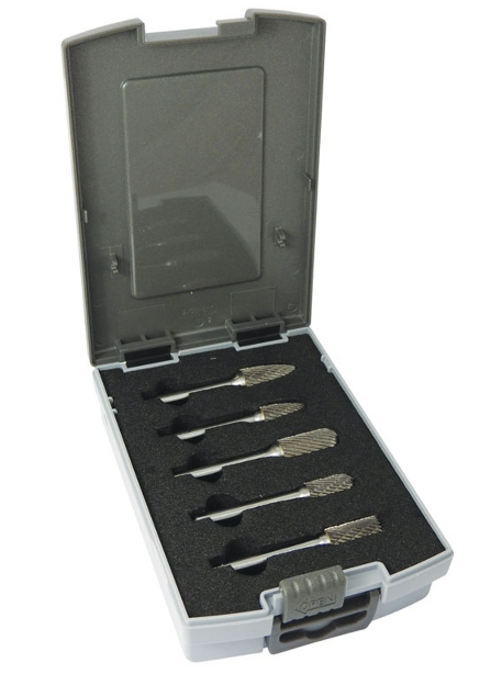 Trucut Heavy Duty TUFF 5 Piece Carbide Burr Set Aluminium Cut 1/4" Shank & 6mm shank