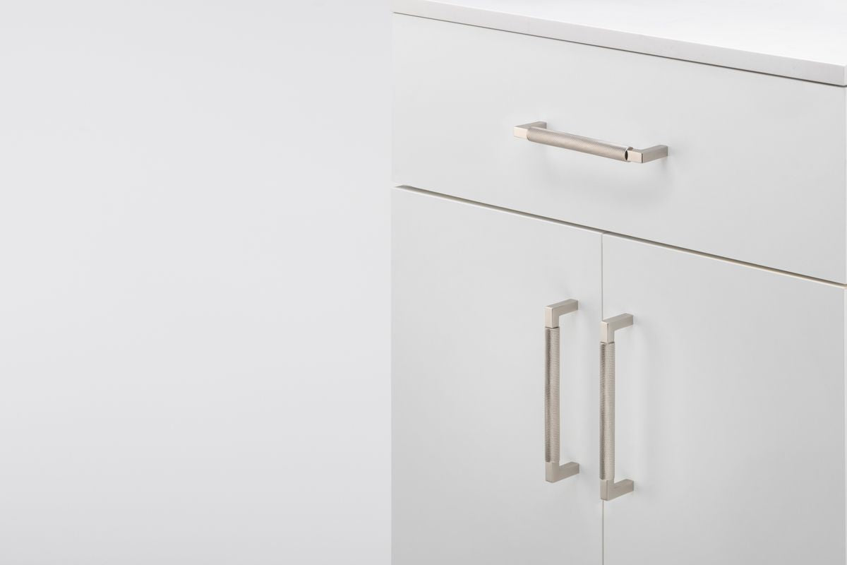 Iver Brunswick Cabinet Pull Centre to Centre 160mm,256mm,320mm, 450mm Satin Nickel - With Backplate & No Backplate