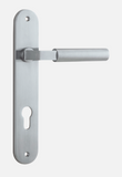 Iver Berlin Door Lever 12266 Oval Backplate Brushed Chrome - Passage ,Privacy & Entrance