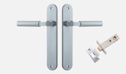 Iver Berlin Door Lever 12266 Oval Backplate Brushed Chrome - Passage ,Privacy & Entrance