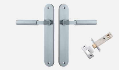 Iver Berlin Door Lever 12266 Oval Backplate Brushed Chrome - Passage ,Privacy & Entrance