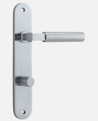 Iver Berlin Door Lever 12266 Oval Backplate Brushed Chrome - Passage ,Privacy & Entrance