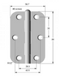 Lohala Pre-Hanging Hinges Stainless Steel 304  89mm x 58mm x 2.0mm ,1/2" Radius & 1/4" Radius Loose Riveted Pin Satin